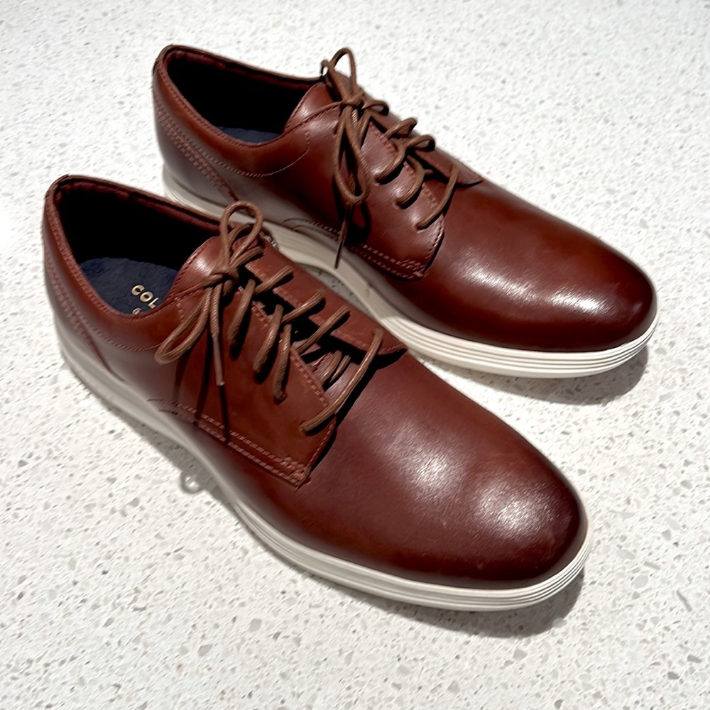 Cole Haan casual bring leather shoes with foam outsoles. Never worn.